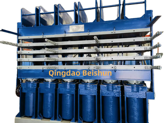 Qualität Hochwertige 4-Schichten-Vulkanierungspresse mit 500 Tonnen Druck und PLC-Steuerung für die Umschließung von Lkw-Reifen Fabrik